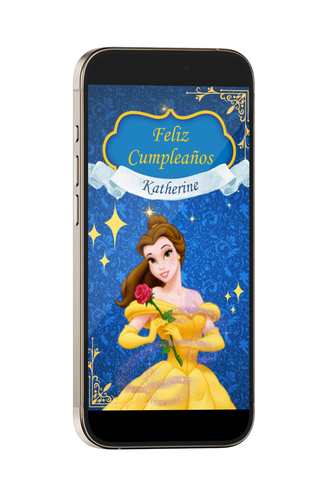 Invitación Digital Video de La Bella y la Bestia para Cumpleaños con música, link de ubicación y botón de confirmación a whatsapp.