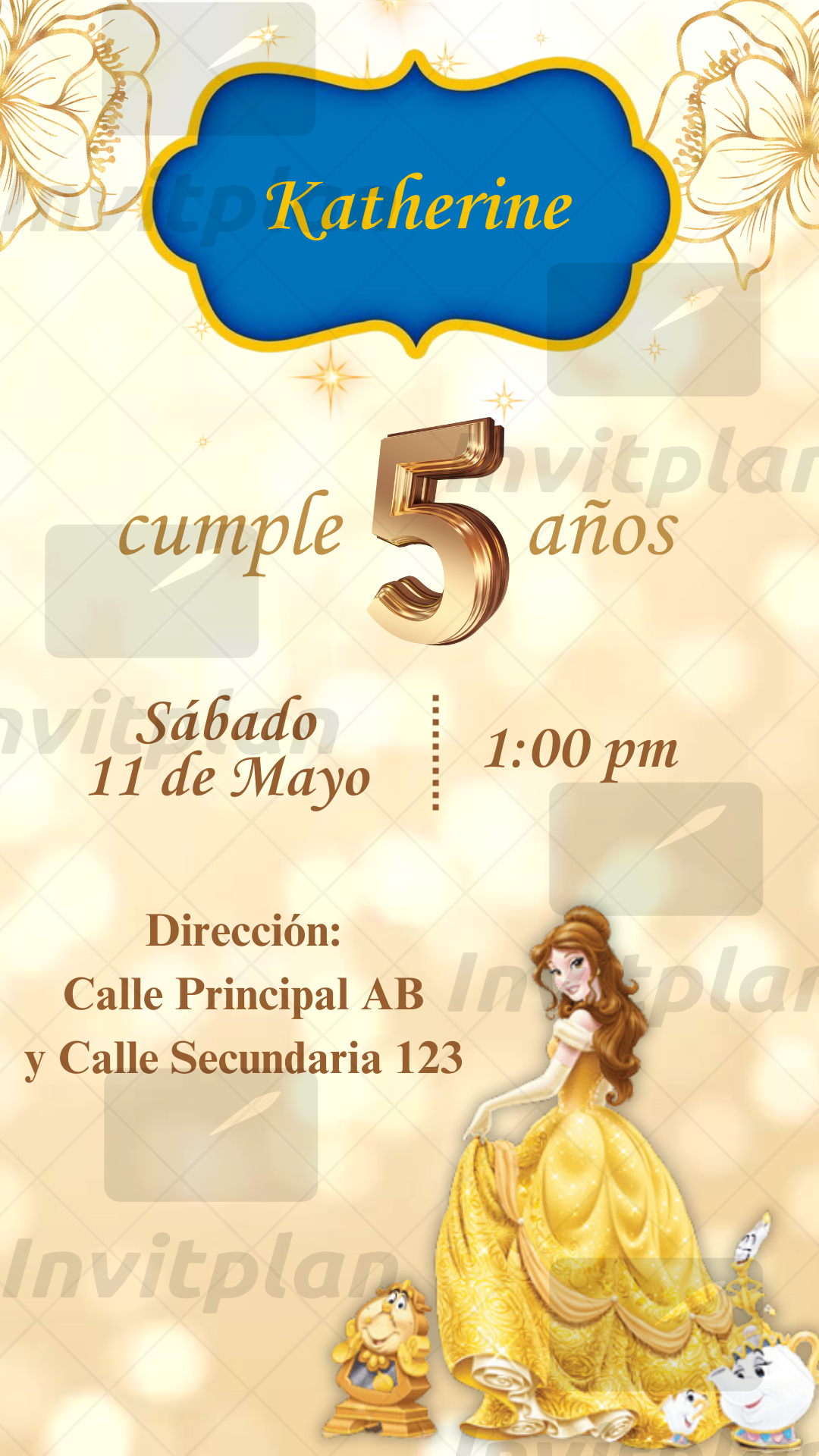 Invitación digital animada para el cumpleaños 5 de Summer