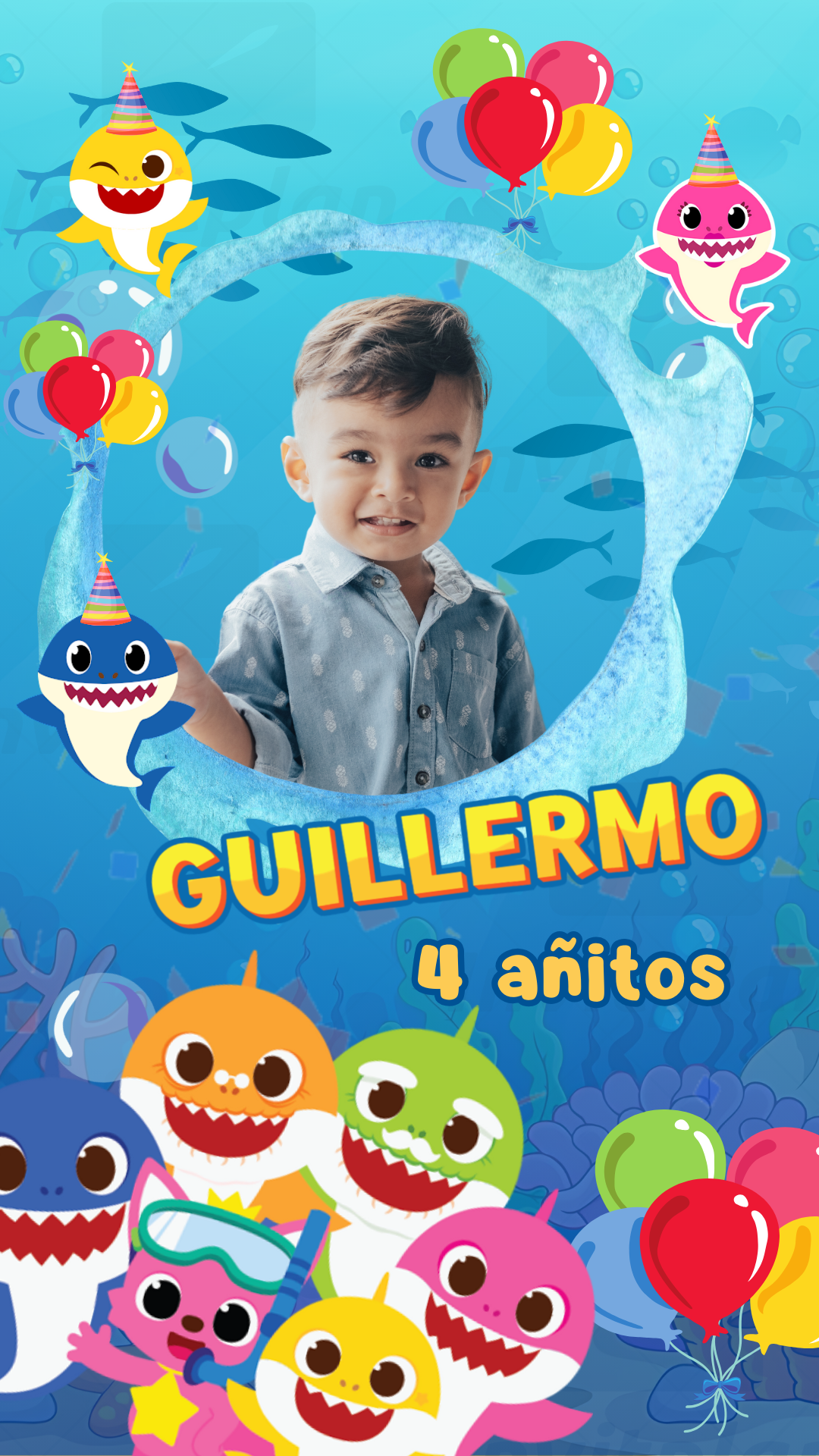 Invitación digital animada para el cumpleaños 5 de Summer