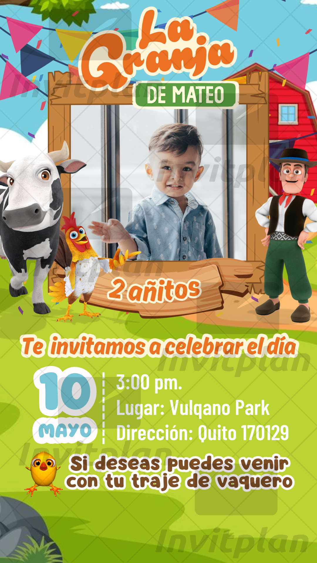 Invitación digital para cumpleaños 3 de Gael Alexis