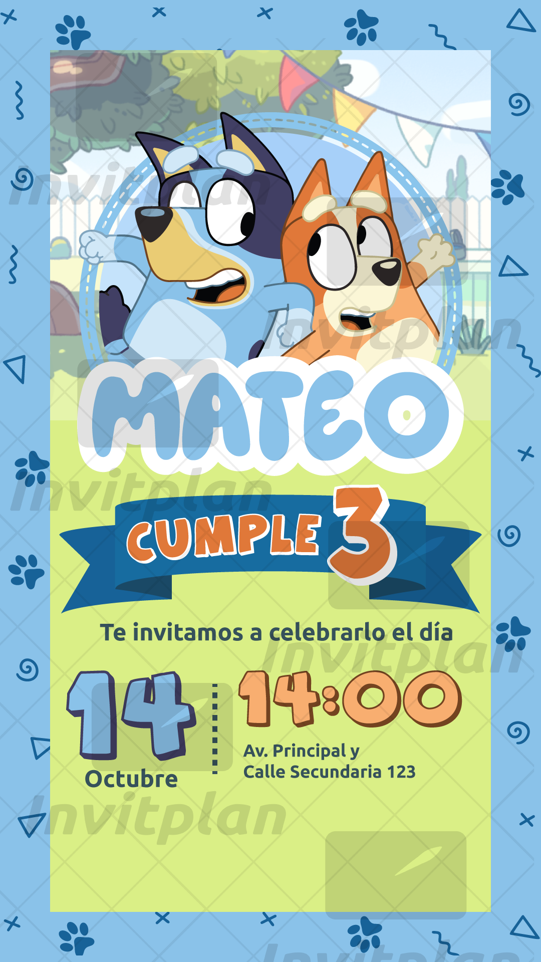 Invitación digital para cumpleaños 3 de Gael Alexis