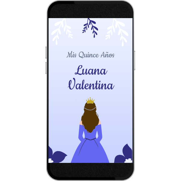Invitación Digital Web de Quince Años - Plantilla Amy para XV Años con música, link de ubicación y botón de confirmación a whatsapp.